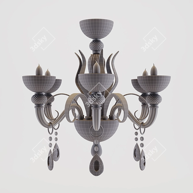 Elegant 6-Branch Classic Chandelier 3D model image 3