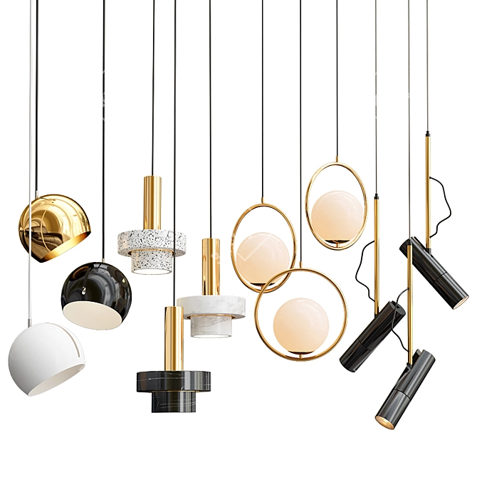 Minimalist Pendant Lighting Collection 3D model image 1