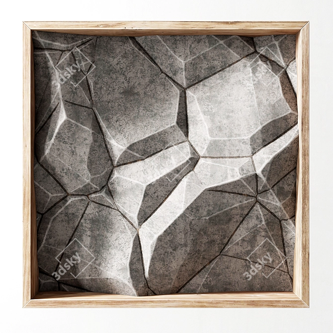 Stone Wall Decor Frame 3D model image 2