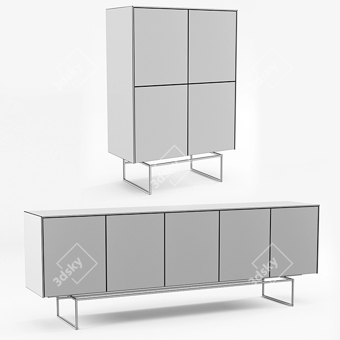 Sleek Magda Sideboards: Italian Elegance 3D model image 3