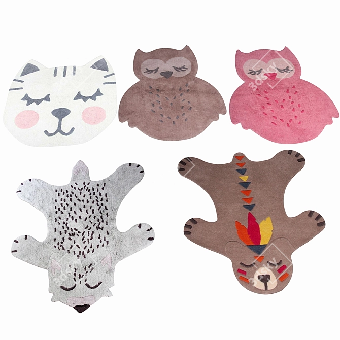 Playful Kids' Rugs by La Redoute 3D model image 1