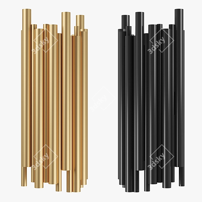 Savona Lightstar Gold Black 4-Light Crystal Wall Sconce 3D model image 1