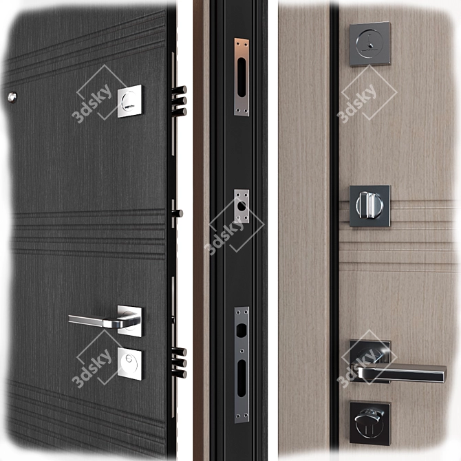 Elegant Entrance Metal Door - VANESSA K-2 3D model image 2