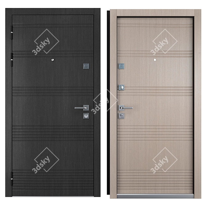 Elegant Entrance Metal Door - VANESSA K-2 3D model image 3