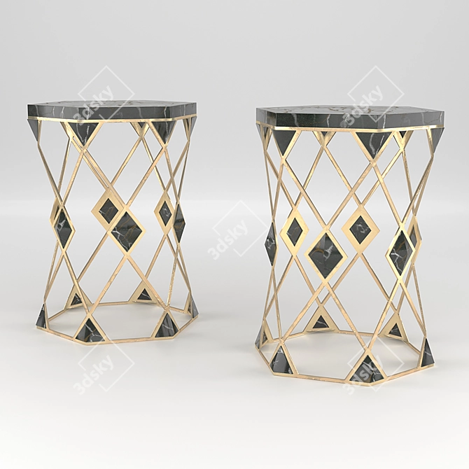 Modern Hexagonal Spot Table 3D model image 1