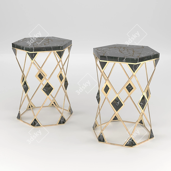 Modern Hexagonal Spot Table 3D model image 2