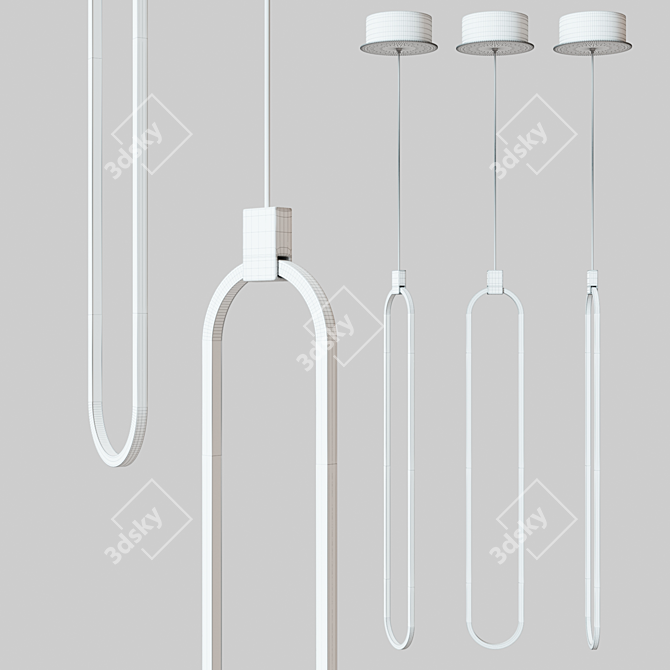 Chain Pendant Light: Elegant Metal Design 3D model image 2