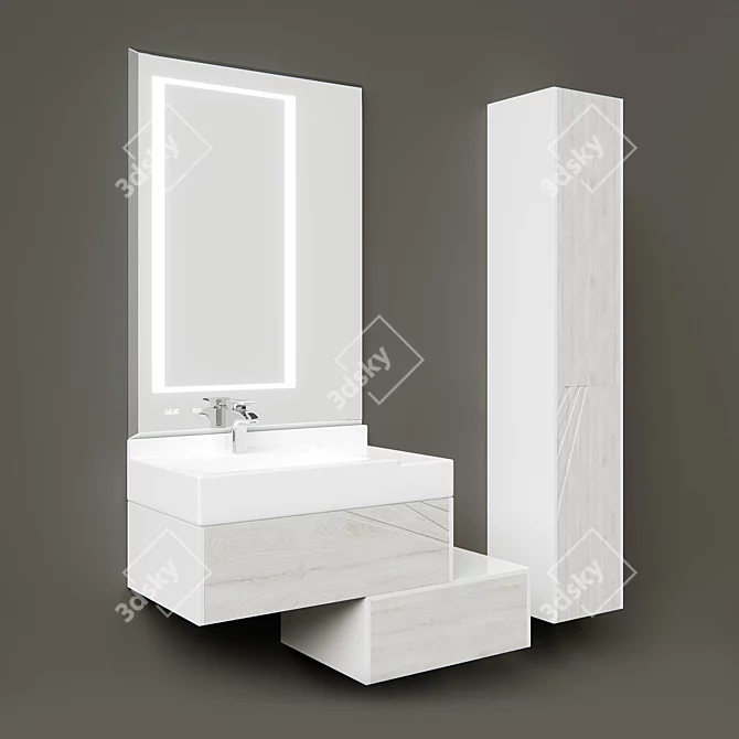 Aquaton Sakura 80 - Stylish Bathroom Furniture Set 3D model image 1