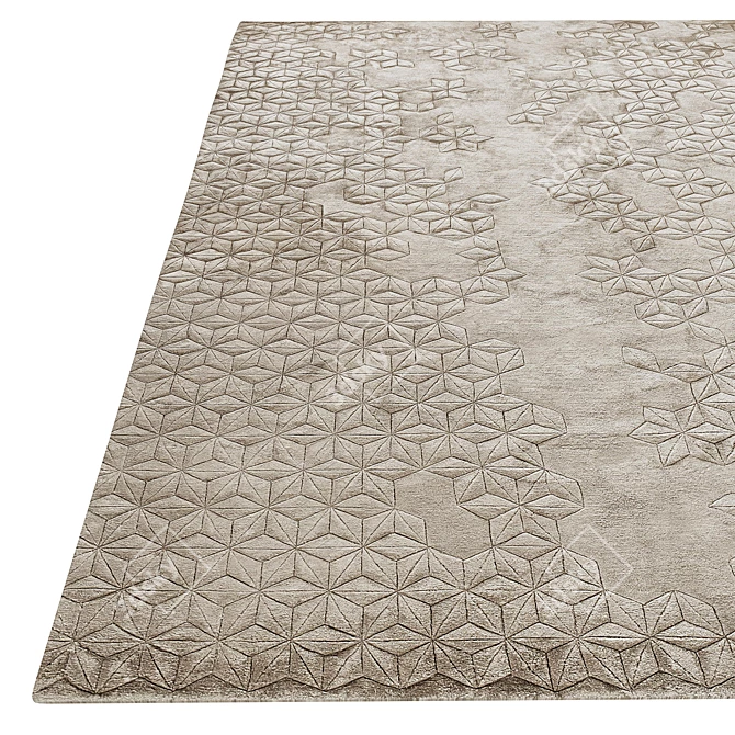 Starry Silk: Handknotted Luxury Rug 3D model image 3