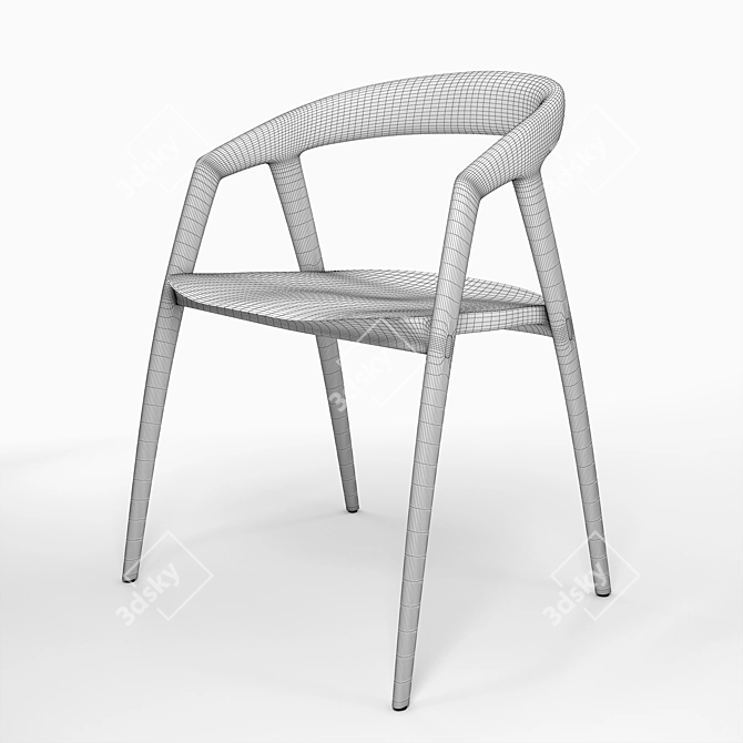 Sculptural Wooden Chair: DC09 3D model image 3