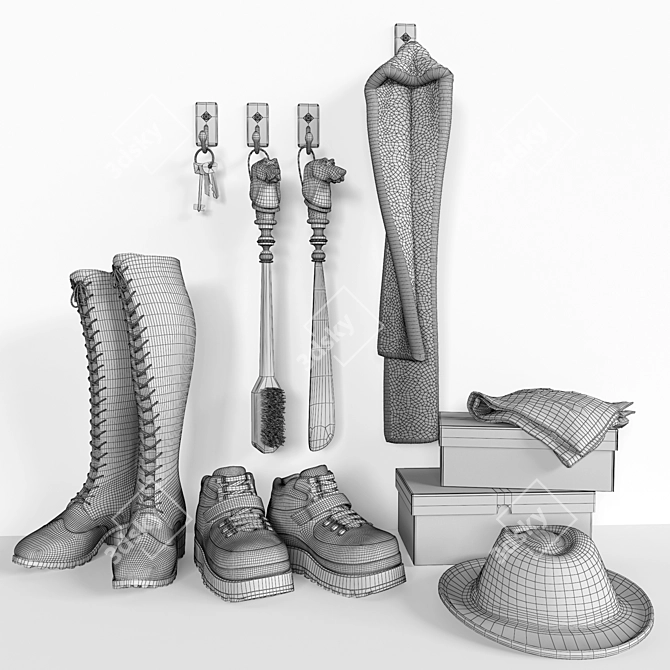 Entryway Essentials: Set of Decorative Accents 3D model image 3