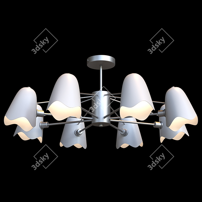 Freya Manon Silver Metal Chandelier 3D model image 1