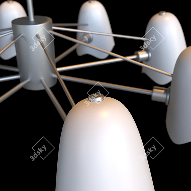 Freya Manon Silver Metal Chandelier 3D model image 2