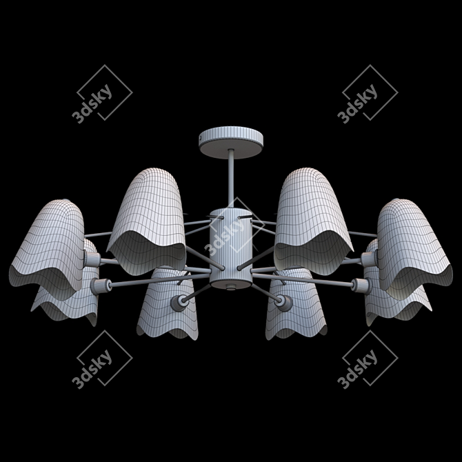 Freya Manon Silver Metal Chandelier 3D model image 3