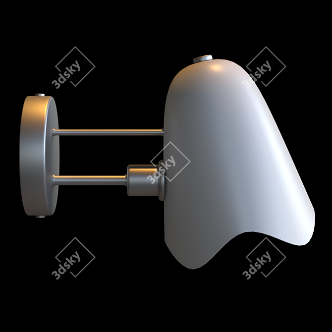 Freya Manon Modern Silver Wall Sconce 3D model image 2