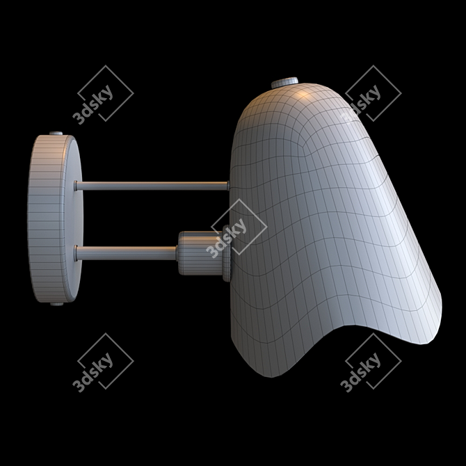 Freya Manon Modern Silver Wall Sconce 3D model image 3