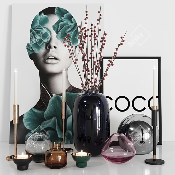 Glass Decor Set 3D model image 1