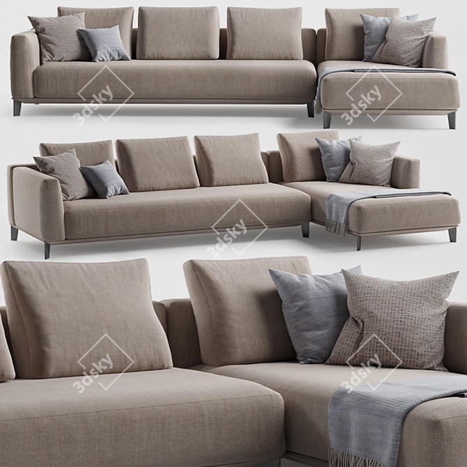 Albertasalotti Dylan Sofa: Contemporary Design with Italian Craftsmanship 3D model image 1