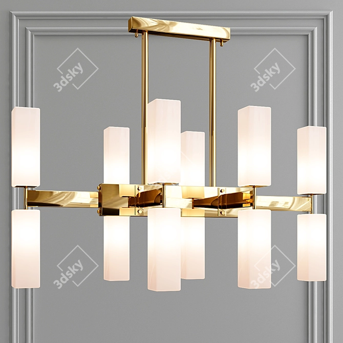 Italian Murano Glass Chandelier 3D model image 1
