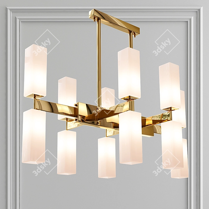 Italian Murano Glass Chandelier 3D model image 2