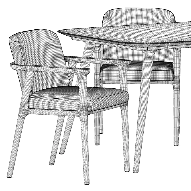 Elegant Zio Dining Set by Moooi 3D model image 5