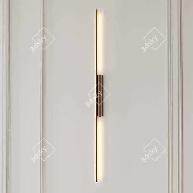 Satin Brass Double Reading Wall Lamp 3D model image 1