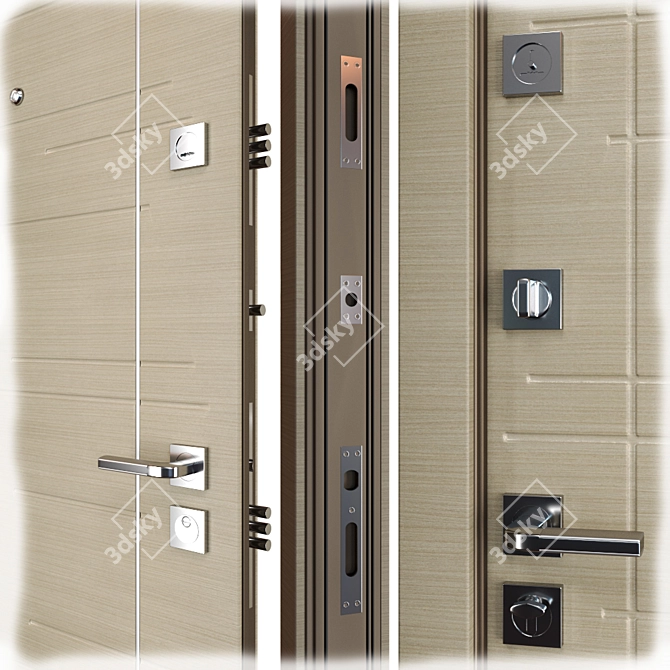 Modern Entrance Metal Door Malena 3D model image 2