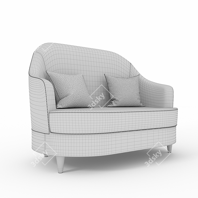 LCI Decora Vanity V019L - Stylish Two-Seater Sofa 3D model image 3