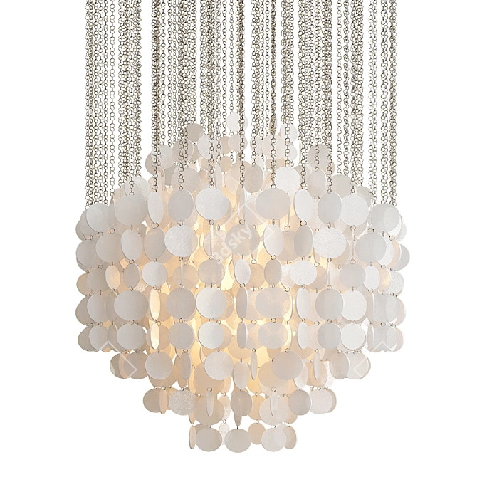 Elegant Capiz Pearl Chandelier 3D model image 1