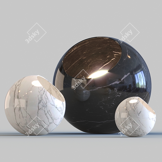 Ethereal Carrara Sphere Lamp 3D model image 2