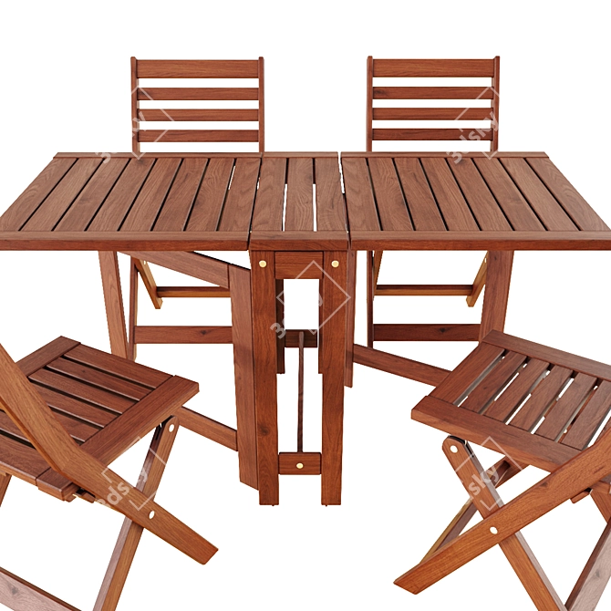 Foldable Outdoor Dining Set 3D model image 2