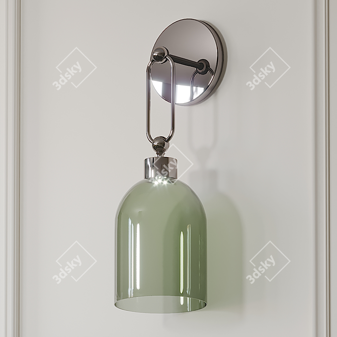 Valentina Retro Wall Sconce: Vibrant Red & Green Design 3D model image 3