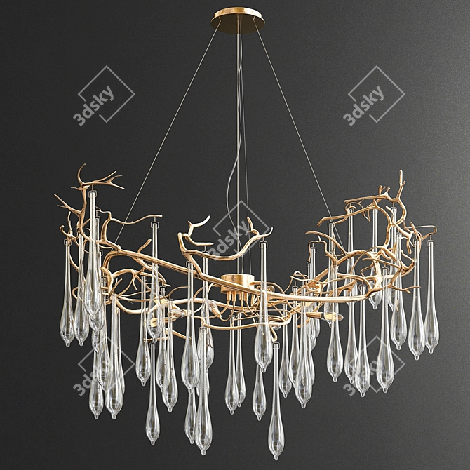 Elegant Chandelier Collection: Mini Moooi, Serip Aqua, Willow, and Nocture 3D model image 2