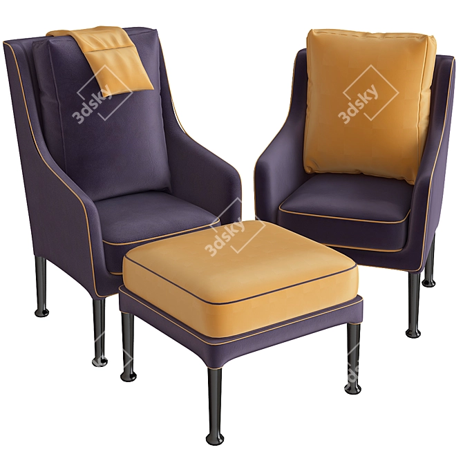Elegant Edouard CITTERIO Armchair 3D model image 1