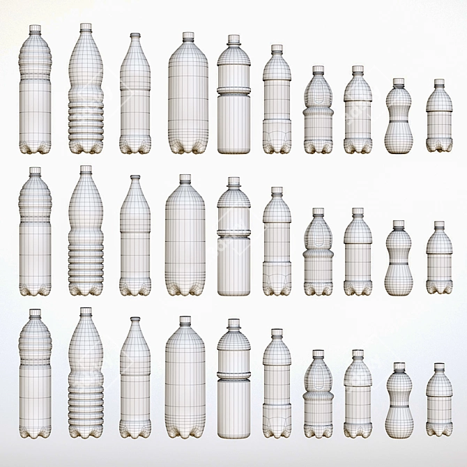 Carbonated Soda Bottles - Set of 2 3D model image 2