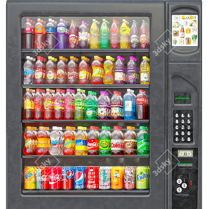 Premium Soda Vending Machine 3D model image 2