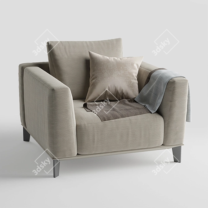 Albertasalotti Dylan Armchair: Designer Elegance for Your Space 3D model image 1