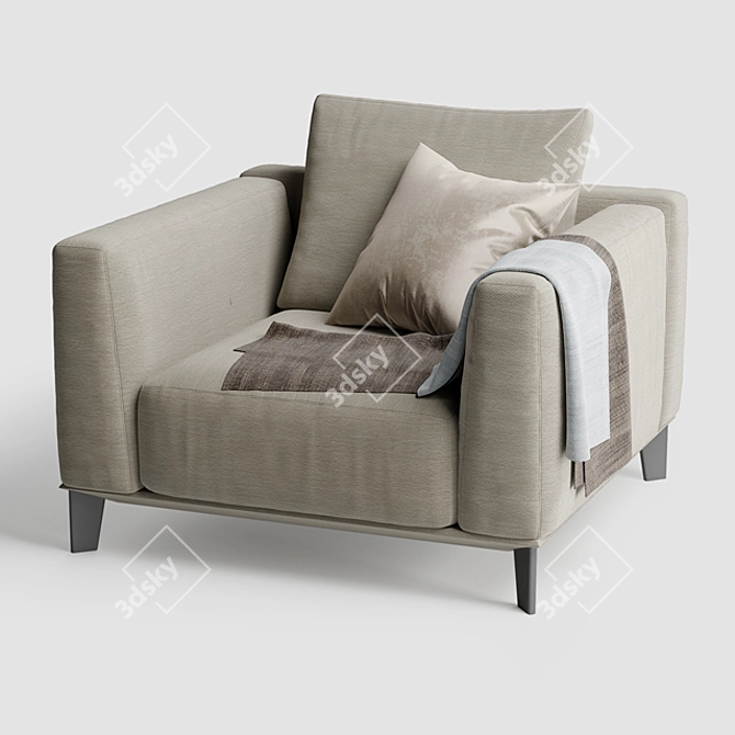 Albertasalotti Dylan Armchair: Designer Elegance for Your Space 3D model image 2