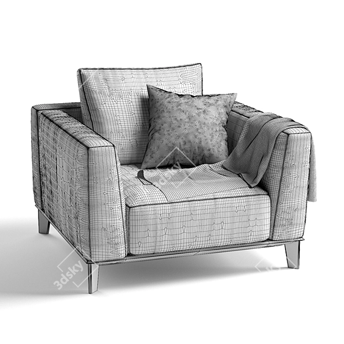 Albertasalotti Dylan Armchair: Designer Elegance for Your Space 3D model image 3