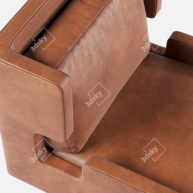 Daytona Stitched Armchair: Adjustable Thread Thickness 3D model image 2