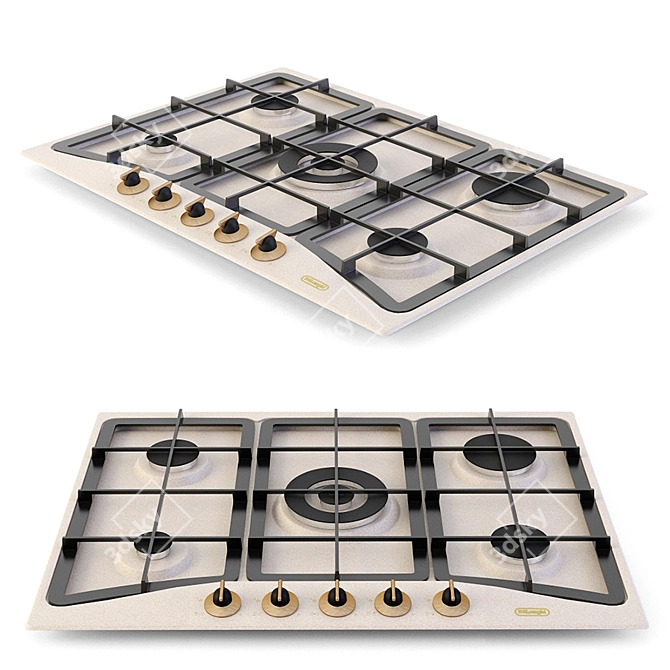 DELONGHI AV 57 PRO Gas Hob: Sleek & Powerful 3D model image 1