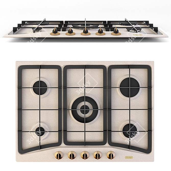 DELONGHI AV 57 PRO Gas Hob: Sleek & Powerful 3D model image 2