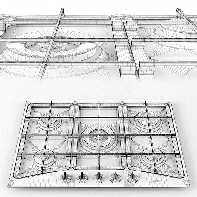 DELONGHI AV 57 PRO Gas Hob: Sleek & Powerful 3D model image 3