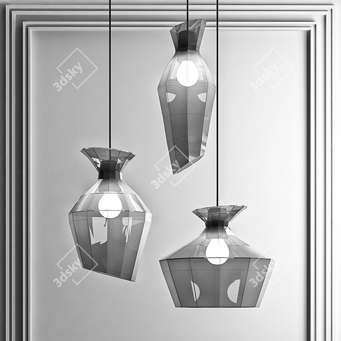 Elegant LED Glass Pendant: Malvasia 3D model image 2
