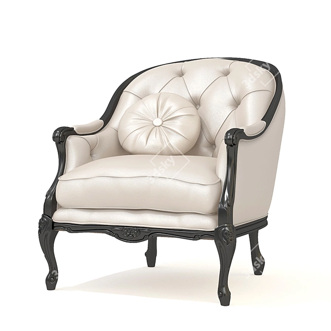 Luxurious Leather Claude Armchair 3D model image 2