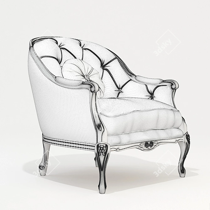 Luxurious Leather Claude Armchair 3D model image 3