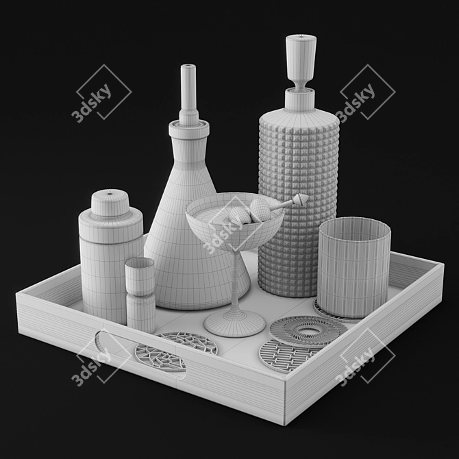 Gilded Coasters, Decanters & More 3D model image 2