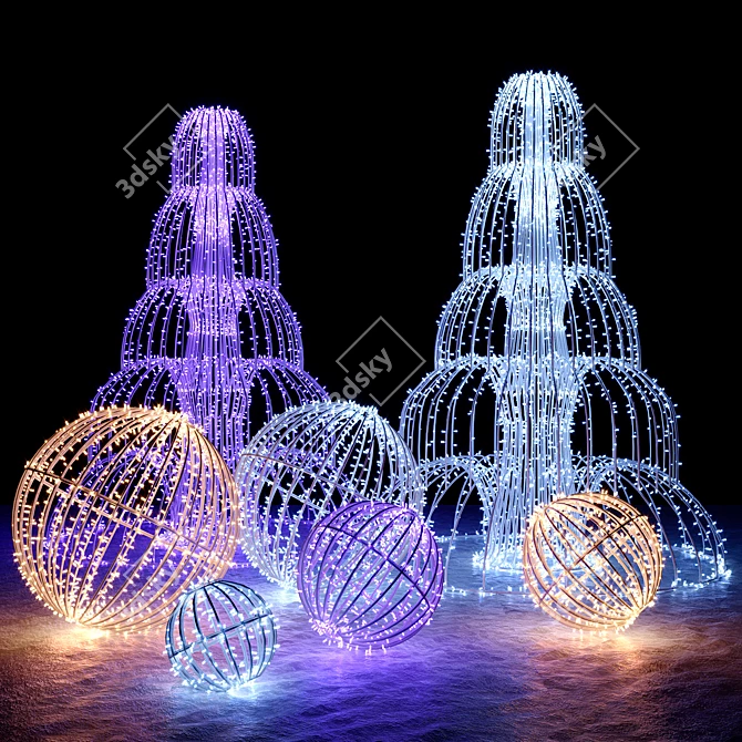 Wire Garland Figures: Stunning Corona Render 3D model image 1