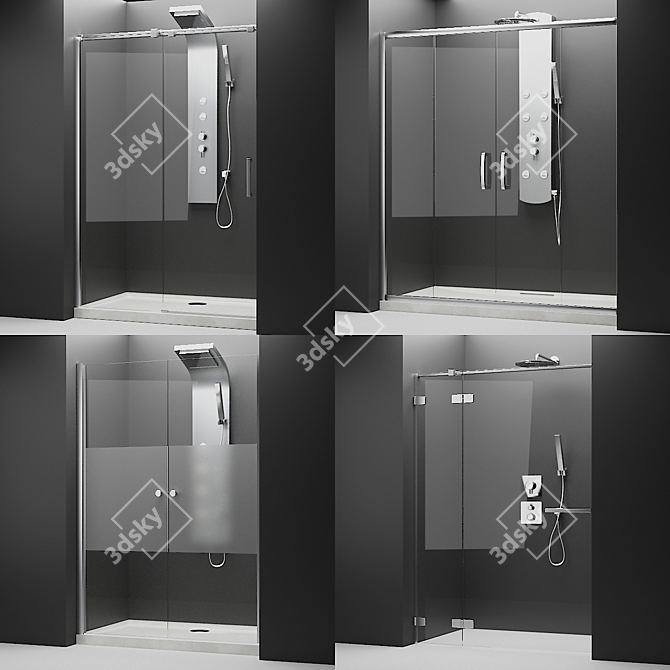 Radaway Shower Cabins Set + Appliances 3D model image 1