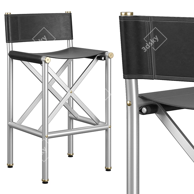 Elegant Palecek Baxter Barstool 3D model image 1